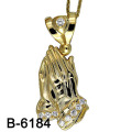 Nouveau design élégant en mousseline de soie plaqué or en argent plaqué or (B-6184)